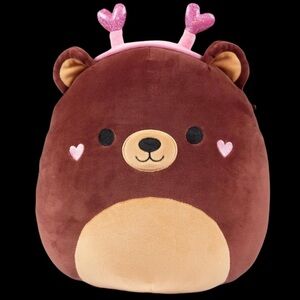 Squishmallow Omar the bear with heart headband